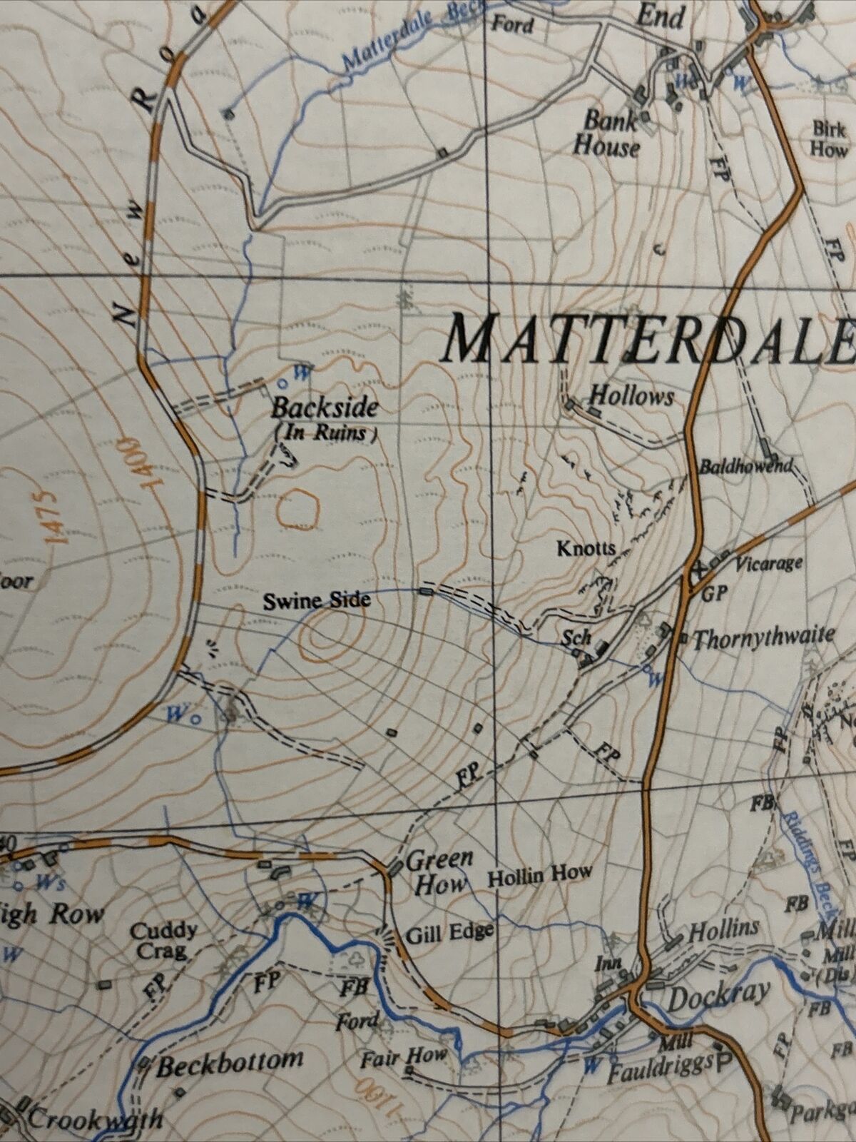 THRELKELD Ordnance Survey Sheet NY32 Map 1:25000 First Series 1958 Dockray