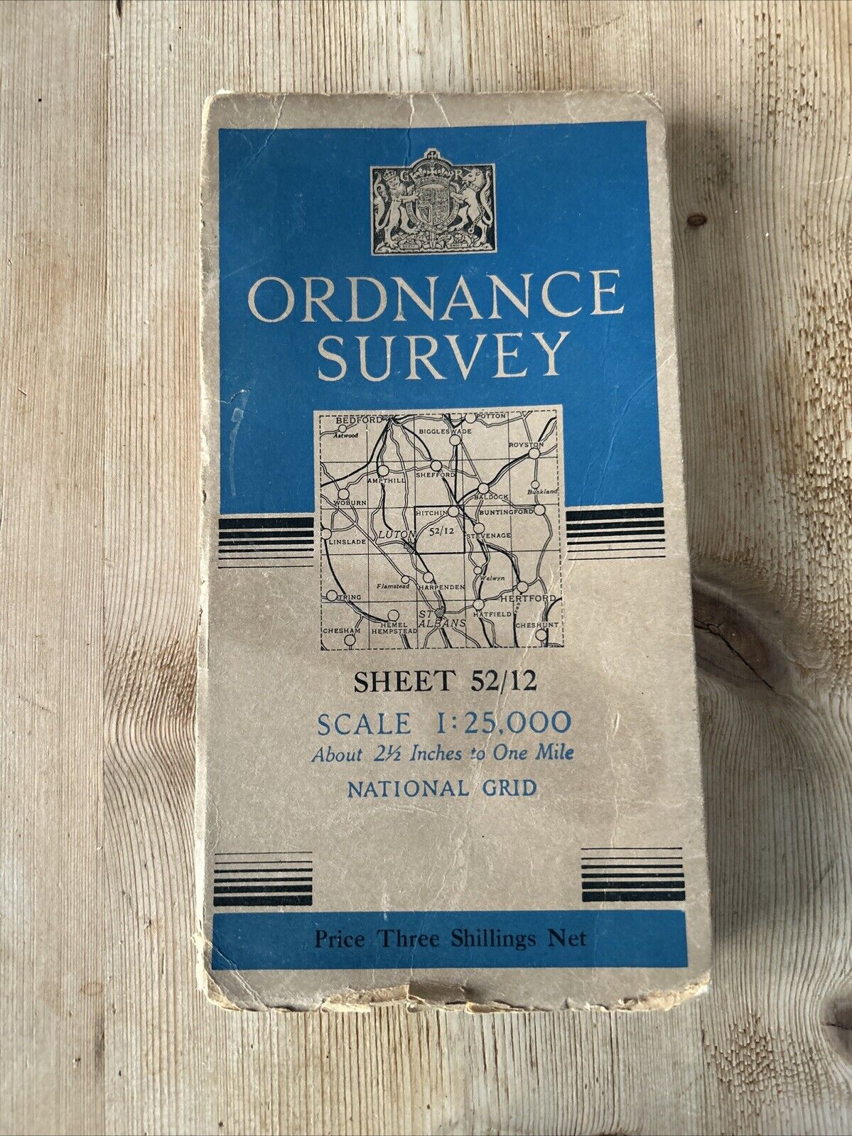 HITCHIN KINGS WALDEN Ordnance Survey CLOTH Sheet 52/12 1:25000 1946 Whitwell