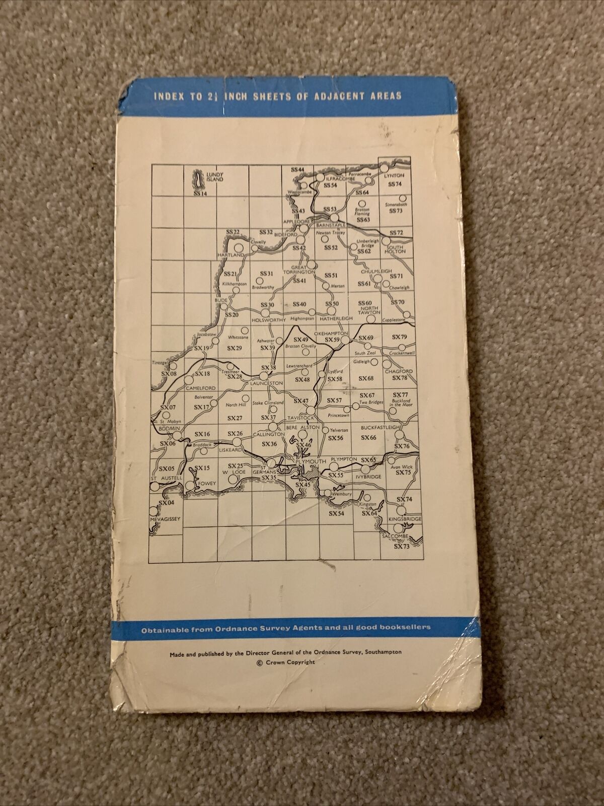 BODMIN MOOR East - Ordnance Survey 2 And A Half Inch Map 1:25000 1963 Sheet SX27