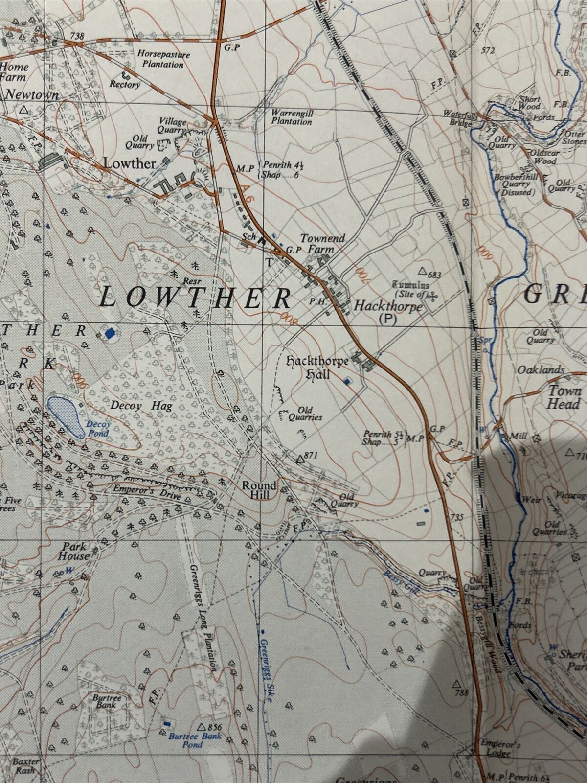 CLIBURN Lowther Park Ordnance Survey Sheet NY52 1:25000 1953 Lake District