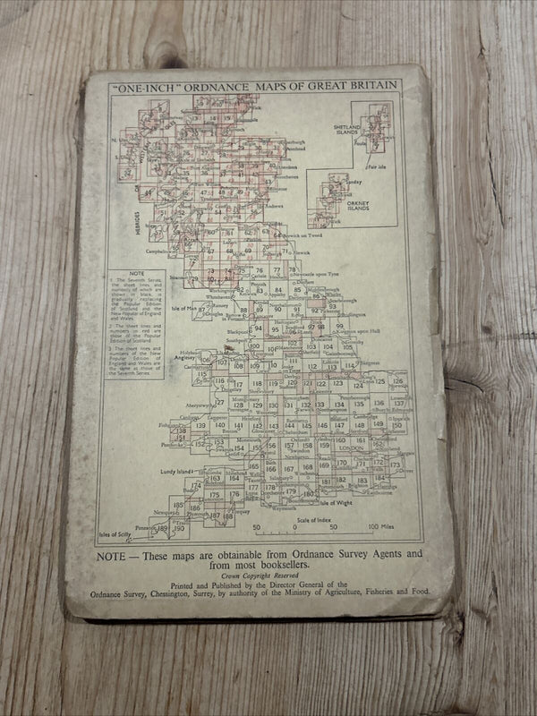 IPSWICH Ordnance Survey Seventh Series Paper One inch 1956 Sheet 150 Frinton