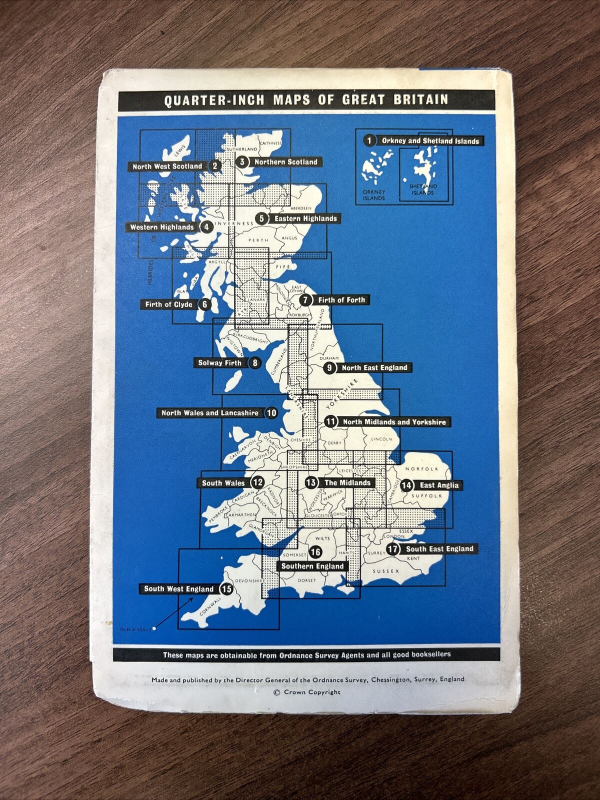 THE MIDLANDS 1962 Ordnance Survey Paper Quarter Inch Map Sheet 13 Birmingham