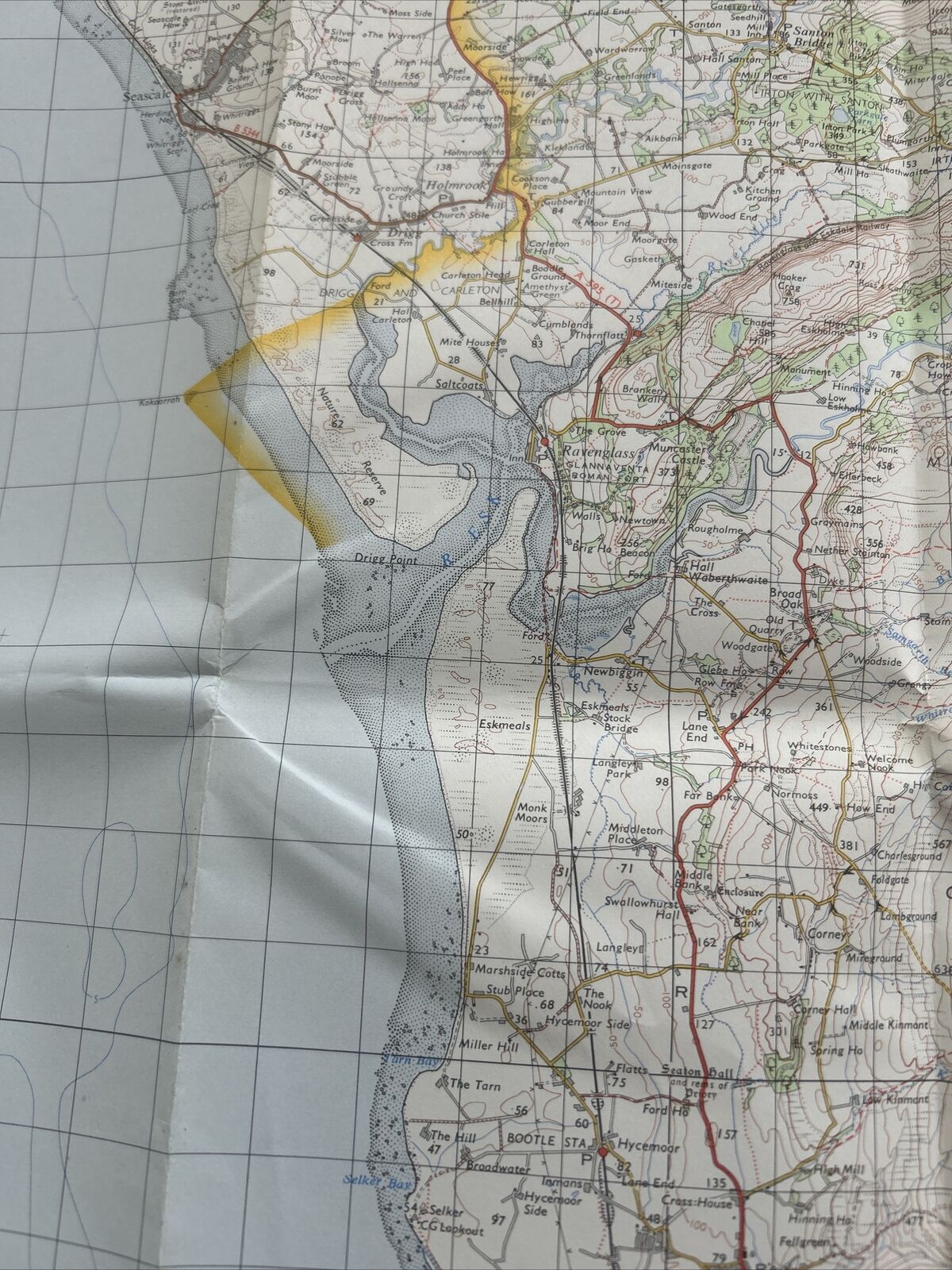 BARROW IN FURNESS Ordnance Survey One Inch Map Sheet 88 Good Condition 1965