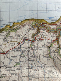 BARNSTAPLE Ordnance Survey Seventh Series Cloth One inch 1967 Sheet 163 Brayford