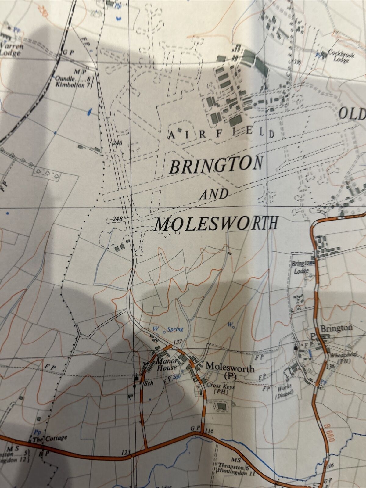 BYTHORN & KEYSTON Ordnance Survey Sheet TL07 Map 1:25,000 First Series 1955