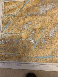 Grampians - Bartholomews One Inch Map 1965 Ben Nevis Pitlochry Look Great Framed