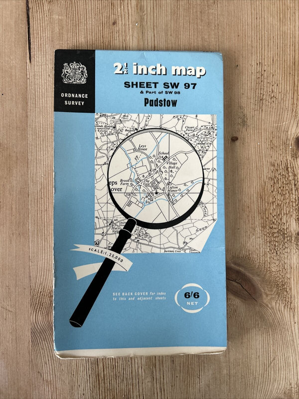 PADSTOW Cornwall Ordnance Survey Sheet SW97 Two & Half Inch MAP 1964 Wadebridge