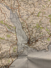 EXETER Ordnance Survey - Cloth Sixth Series 1-inch 1946 Sheet 176 Sidmouth