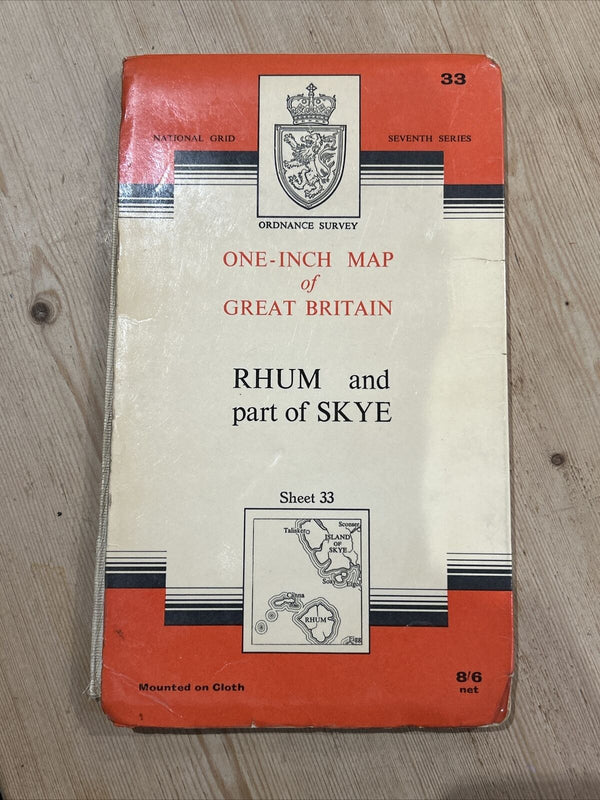 RHUM & Part Of SKYE No 33 1957 CLOTH Seventh Series Ordnance Survey One Inch Map