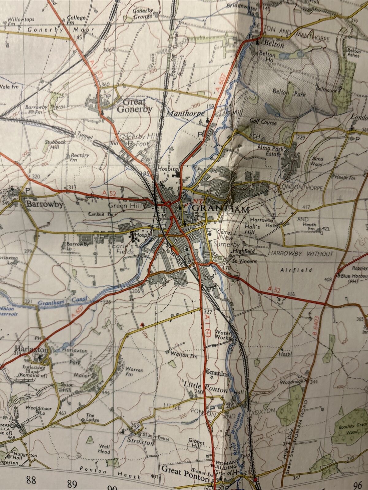 LINCOLN & GRANTHAM 1954 Seventh Edition Ordnance Survey Map No 113 Cloth Nocton