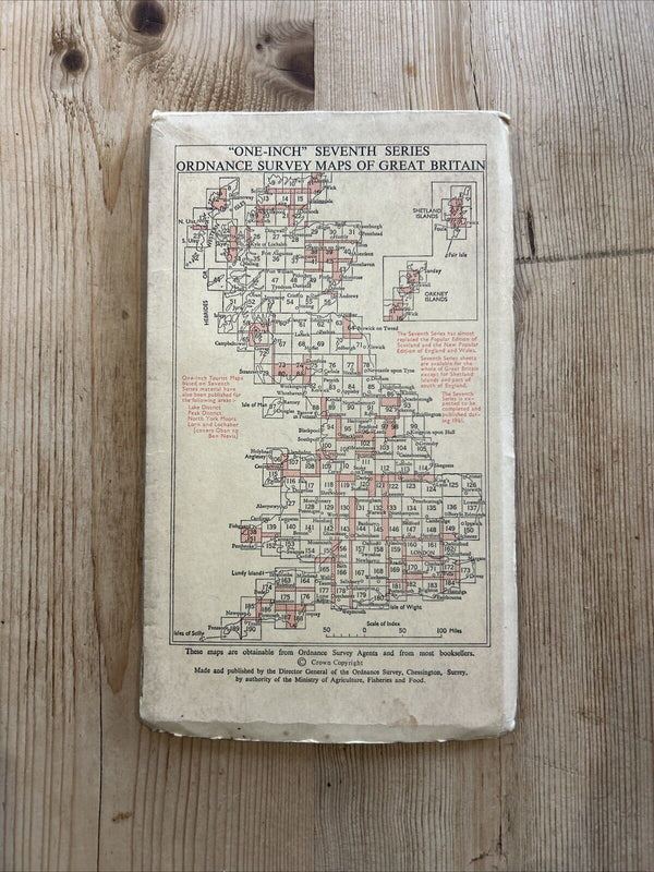 CARMARTHEN & TENBY No 152 1952 CLOTH Seventh Series Ordnance Survey One Inch Map