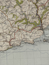 BODMIN & LAUNCESTON Ordnance Survey CLOTH Map 1946 Sixth Series Sheet 186 Morval