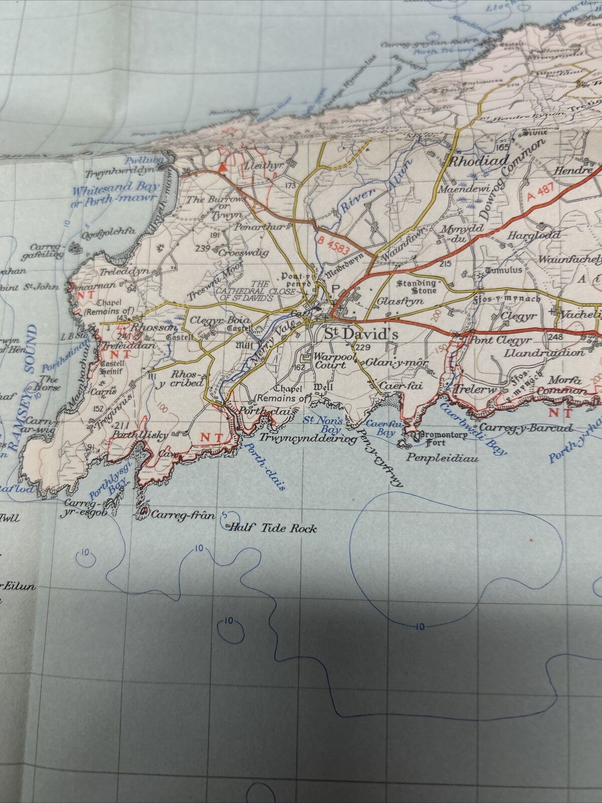 FISHGUARD Ordnance Survey Map 7th Series No 138 1952 Haverfordwest Ramsey Island