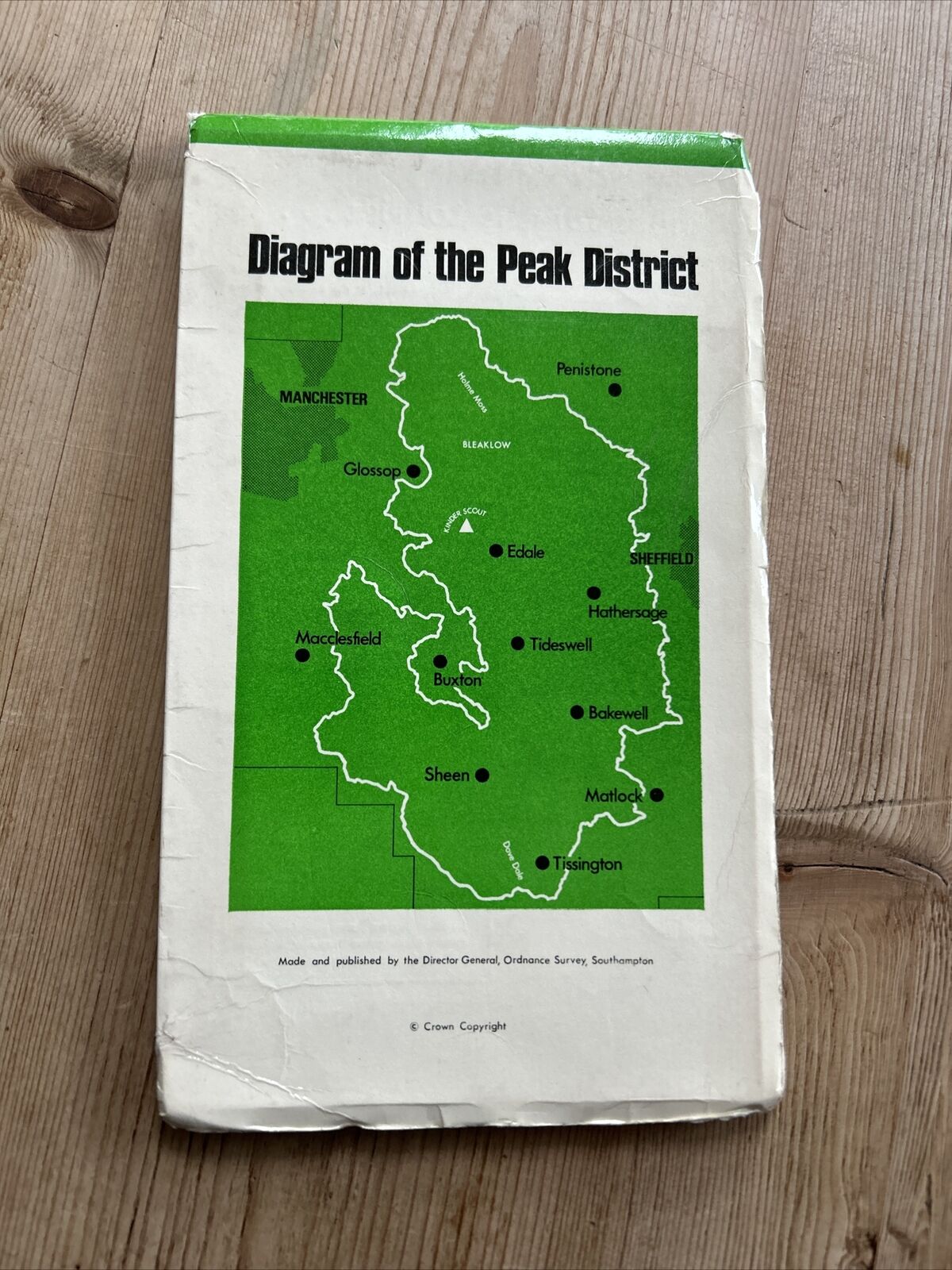 PEAK DISTRICT Ordnance Survey - One Inch Tourist Map 1963 New Mills Bakewell