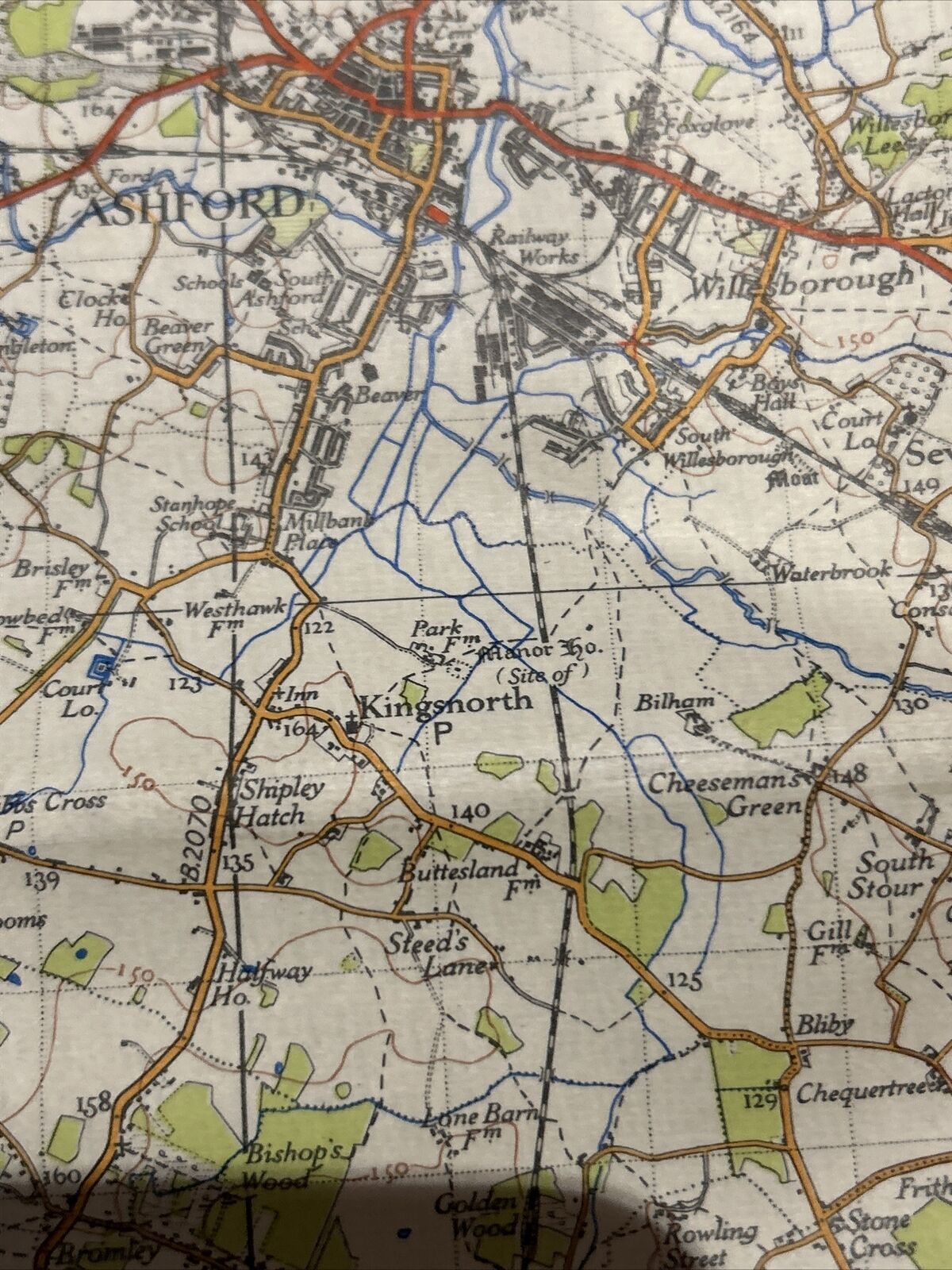 HASTINGS Ordnance Survey Cloth One Inch Map 1940 Sixth Edition Sheet 184 Rye