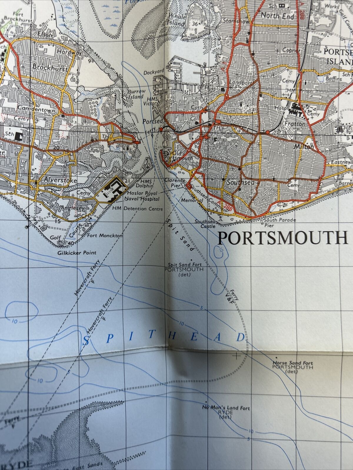 THE SOLENT Ordnance Survey One Inch Sheet 180 1971 Isle of Wight Southampton