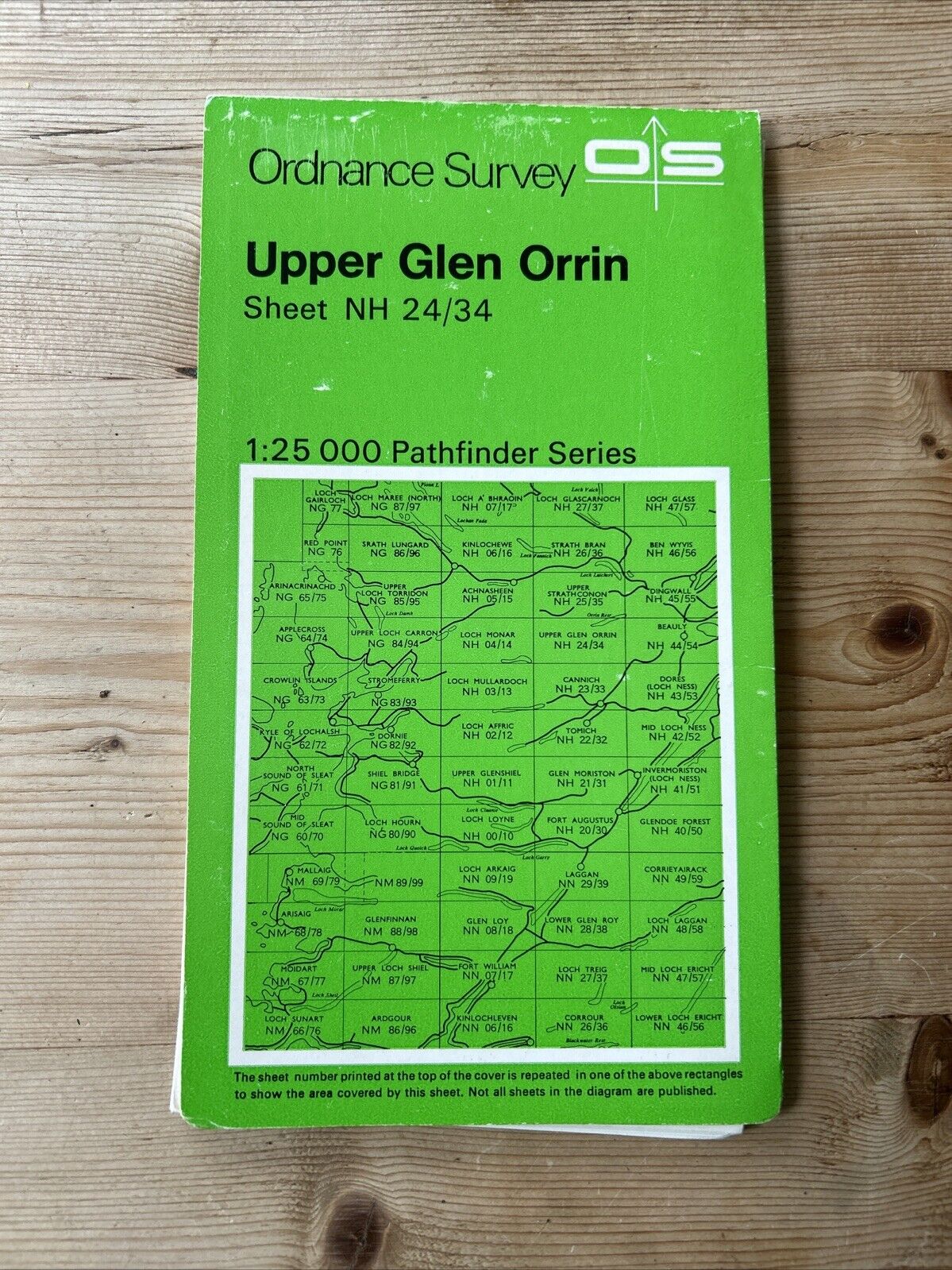 UPPER GLEN ORRIN Ordnance Survey Map Pathfinder NH 24/34 1974 Strathconon Forest