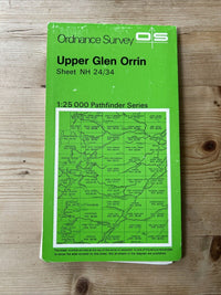 UPPER GLEN ORRIN Ordnance Survey Map Pathfinder NH 24/34 1974 Strathconon Forest