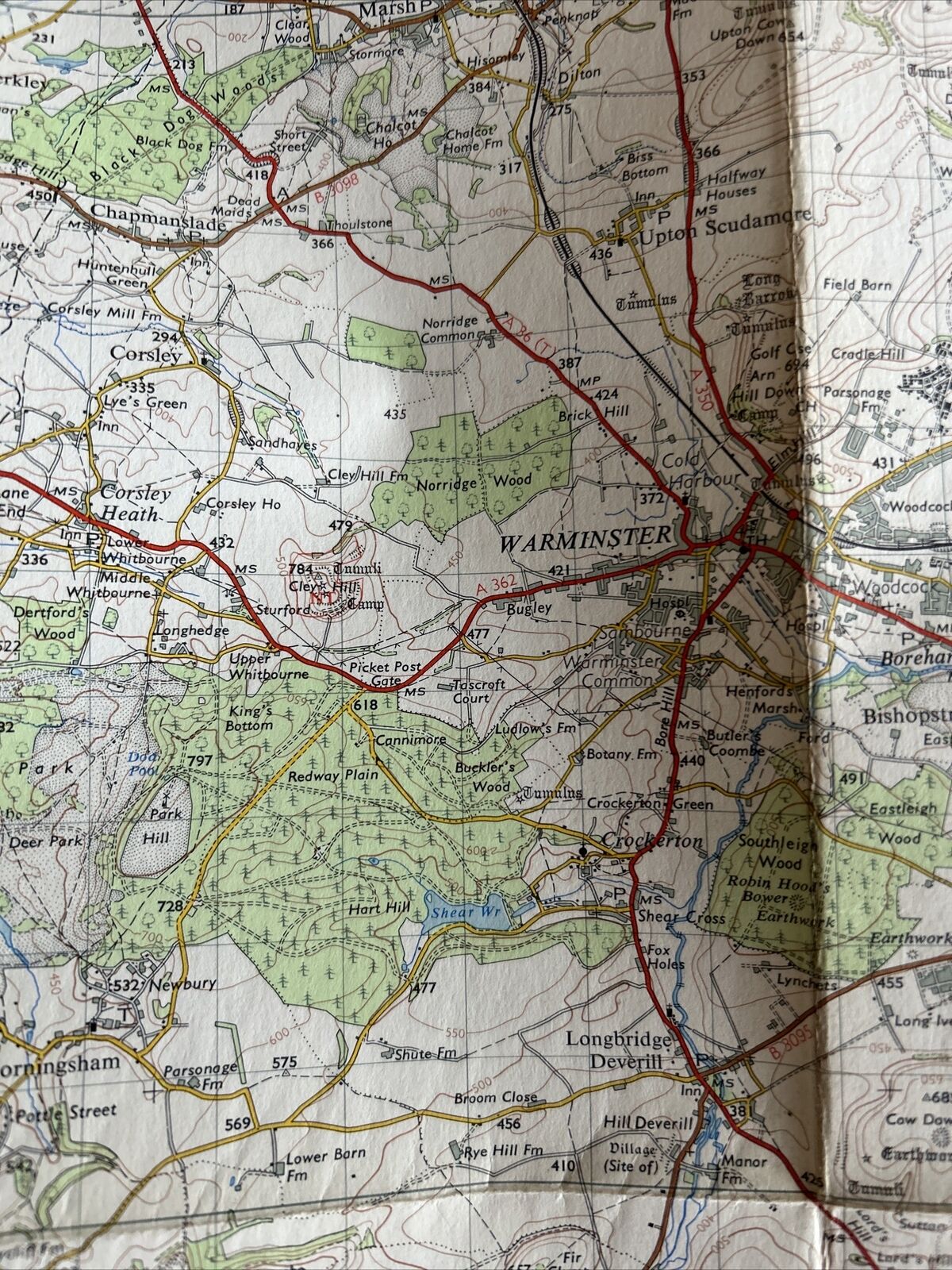 FROME Ordnance Survey Seventh Series CLOTH One Inch Map Sheet 166 1959 Wincanton