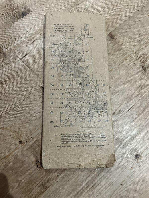 NORTH WALES & MANCHESTER 1946  Ordnance Survey CLOTH Sheet 4 Quarter Inch Map