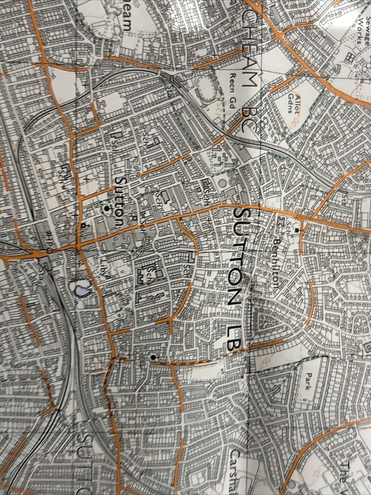 CROYDON Ordnance Survey Second Series 1:25,000 Map TQ26/36 1973 Merton Sutton