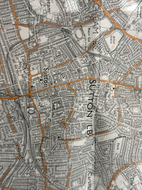 CROYDON Ordnance Survey Second Series 1:25,000 Map TQ26/36 1973 Merton Sutton