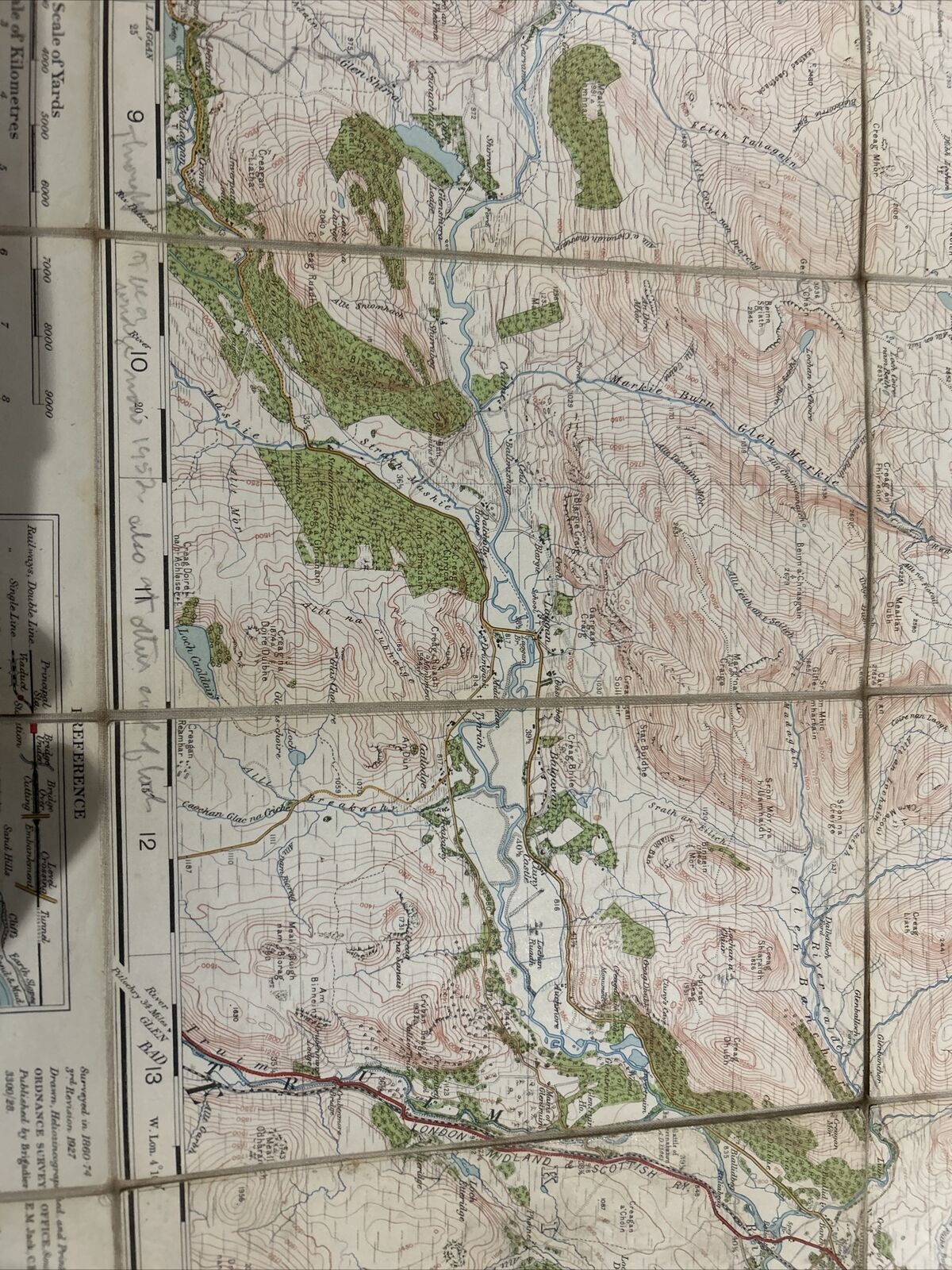 FORT AUGUSTUS Ordnance Survey 1 In CLOTH Sheet 42 Popular Edition 1928 Sections