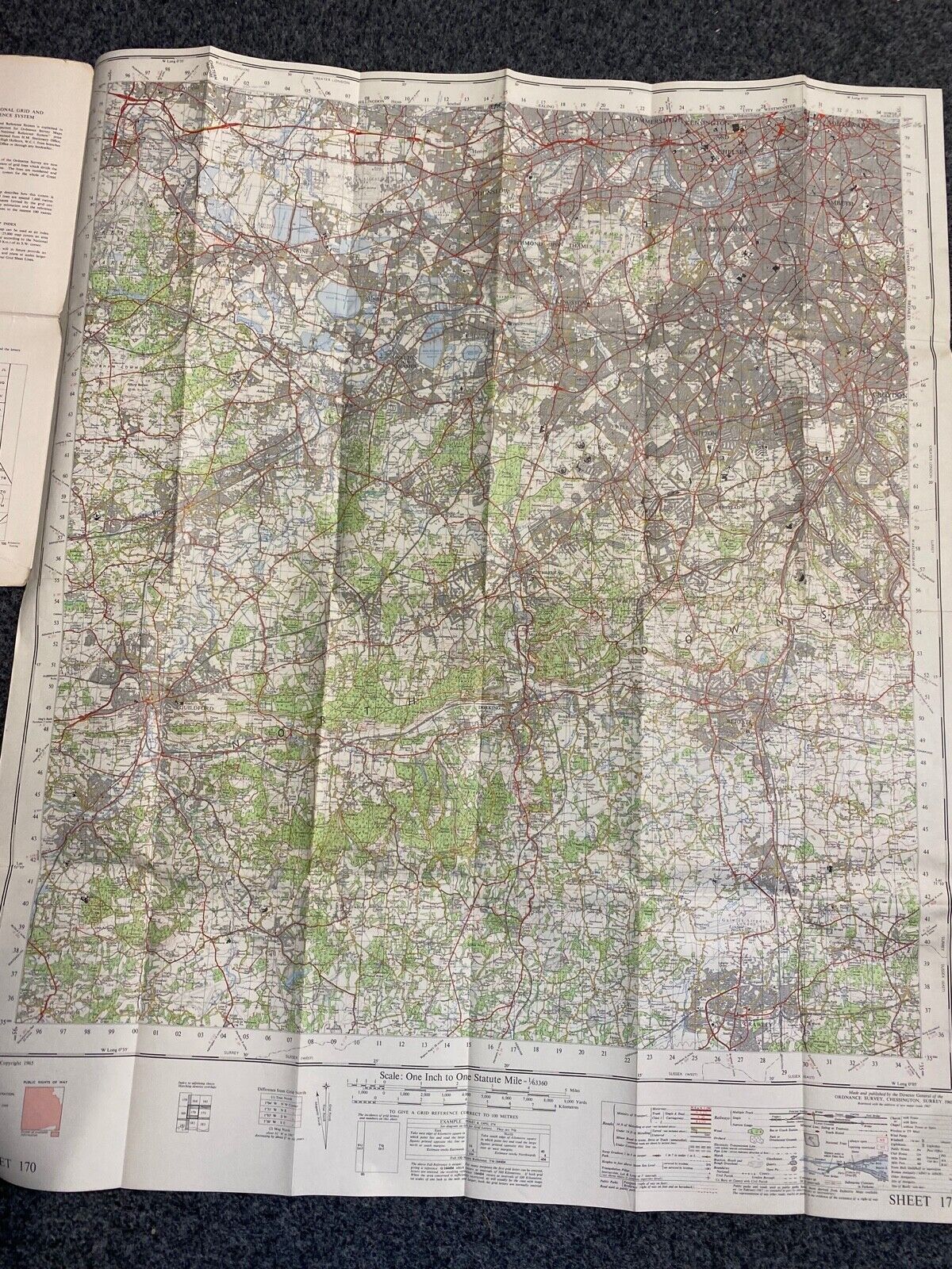 LONDON S.W Ordnance Survey Map 1967 No 170