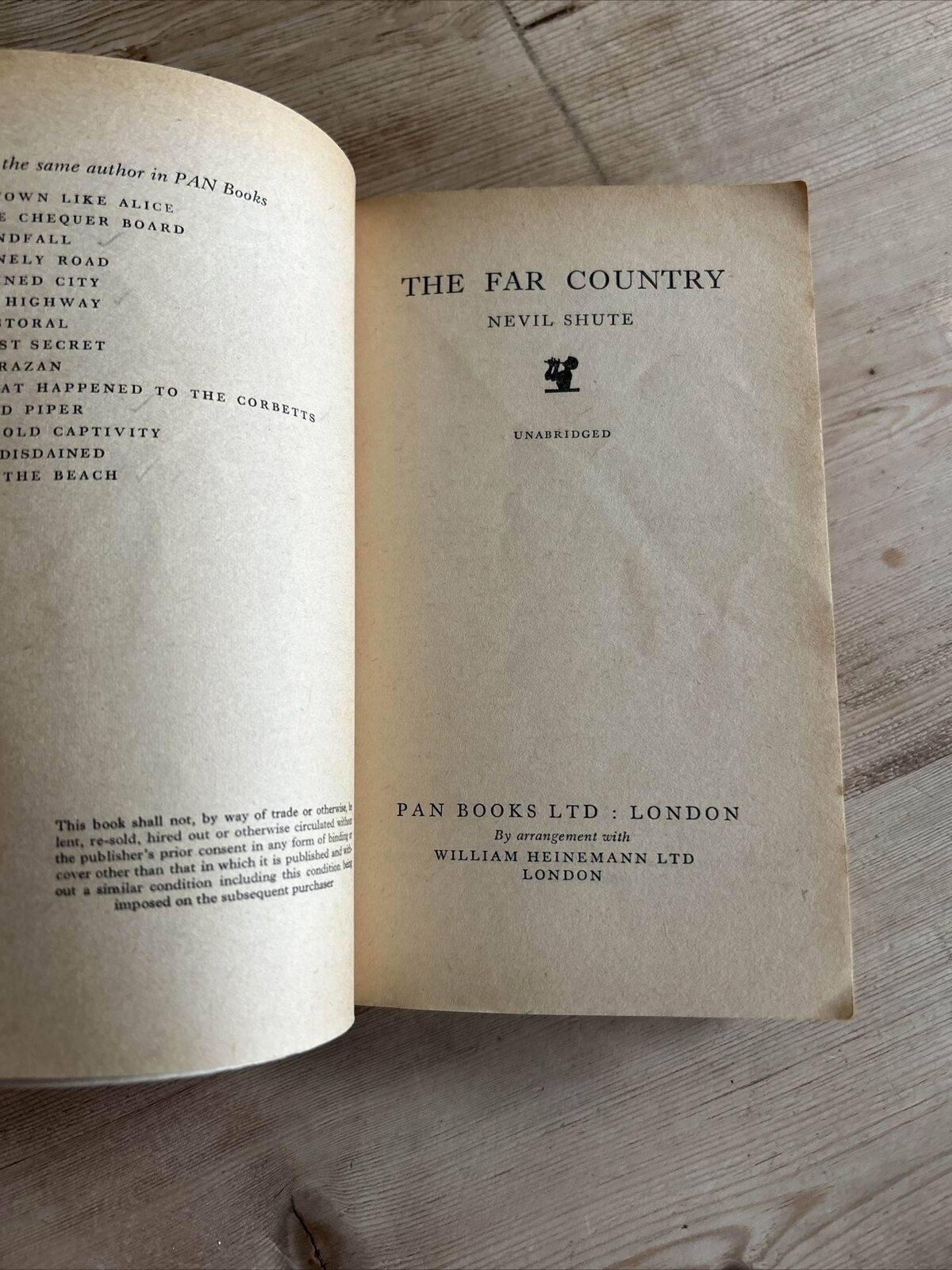 THE FAR COUNTRY Nevil Shute - Pan Books 1967 Australia