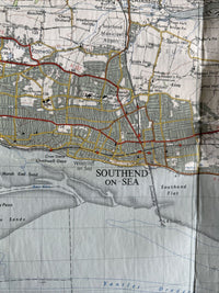 SOUTHEND ON SEA Ordnance Survey Seventh Series Cloth One inch 1957 Sheet 162