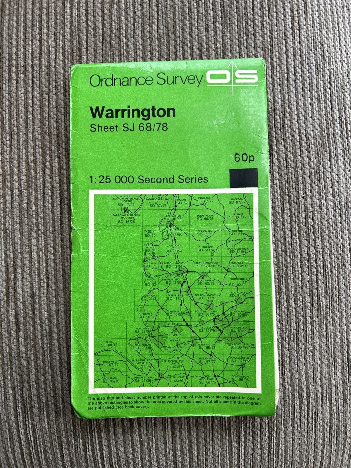 WARRINGTON Ordnance Survey Second Series 1:25,000 Map SJ68/78 Altrincham Hale