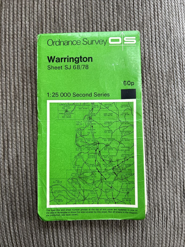 WARRINGTON Ordnance Survey Second Series 1:25,000 Map SJ68/78 Altrincham Hale