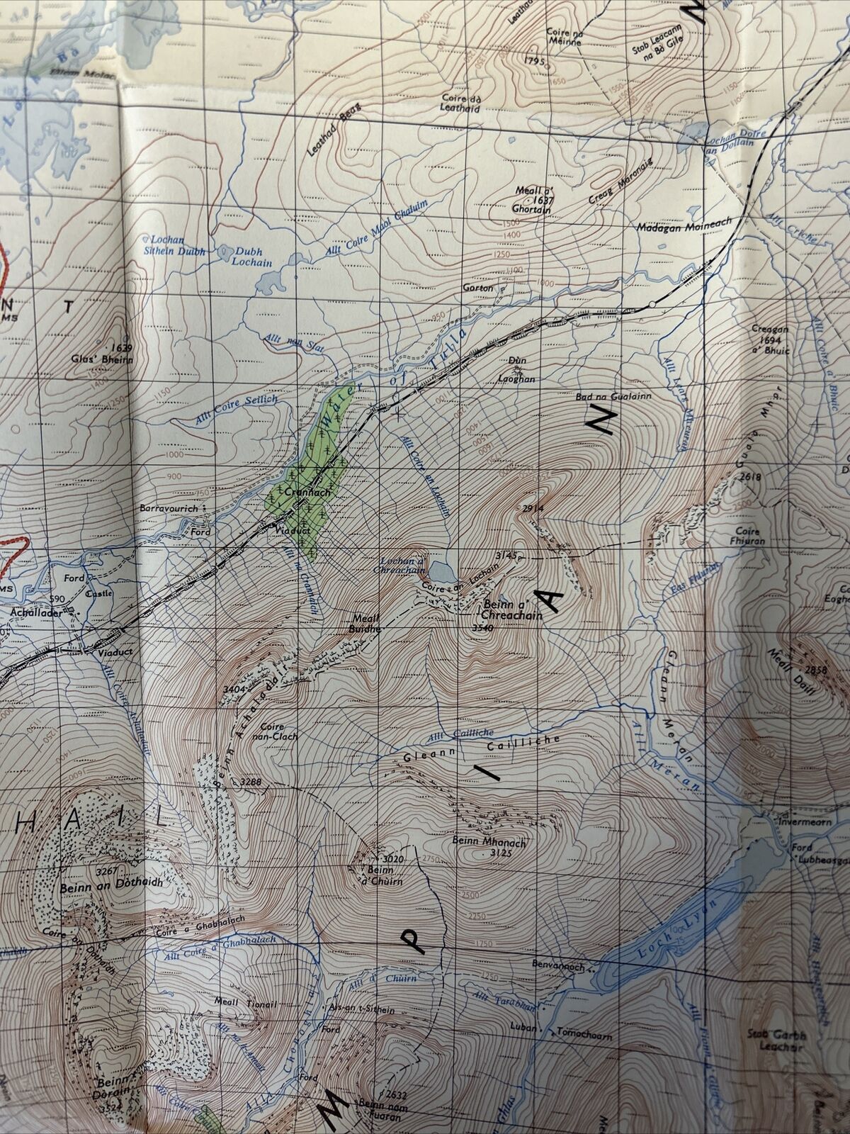 GLENCOE Ordnance Survey One Inch Sheet 47 Good Condition 1956 Scotland Cashlie