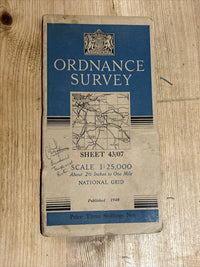 BUXTON LONG HILL DOVE HOLES - Ordnance Survey CLOTH Sheet 43/07 1:25000 1948