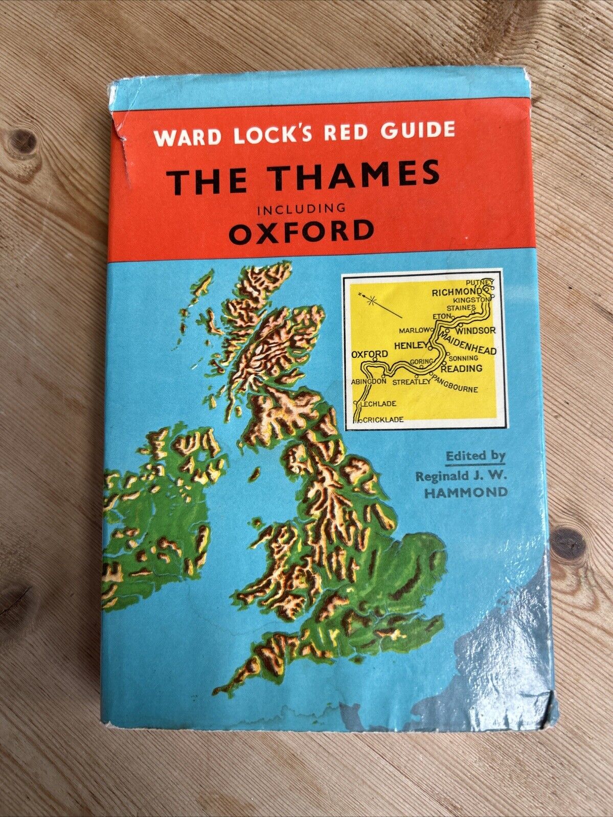 THE THAMES INCLUDING OXFORD Ward Locks Red Guide Hardback Dust Jacket Maps