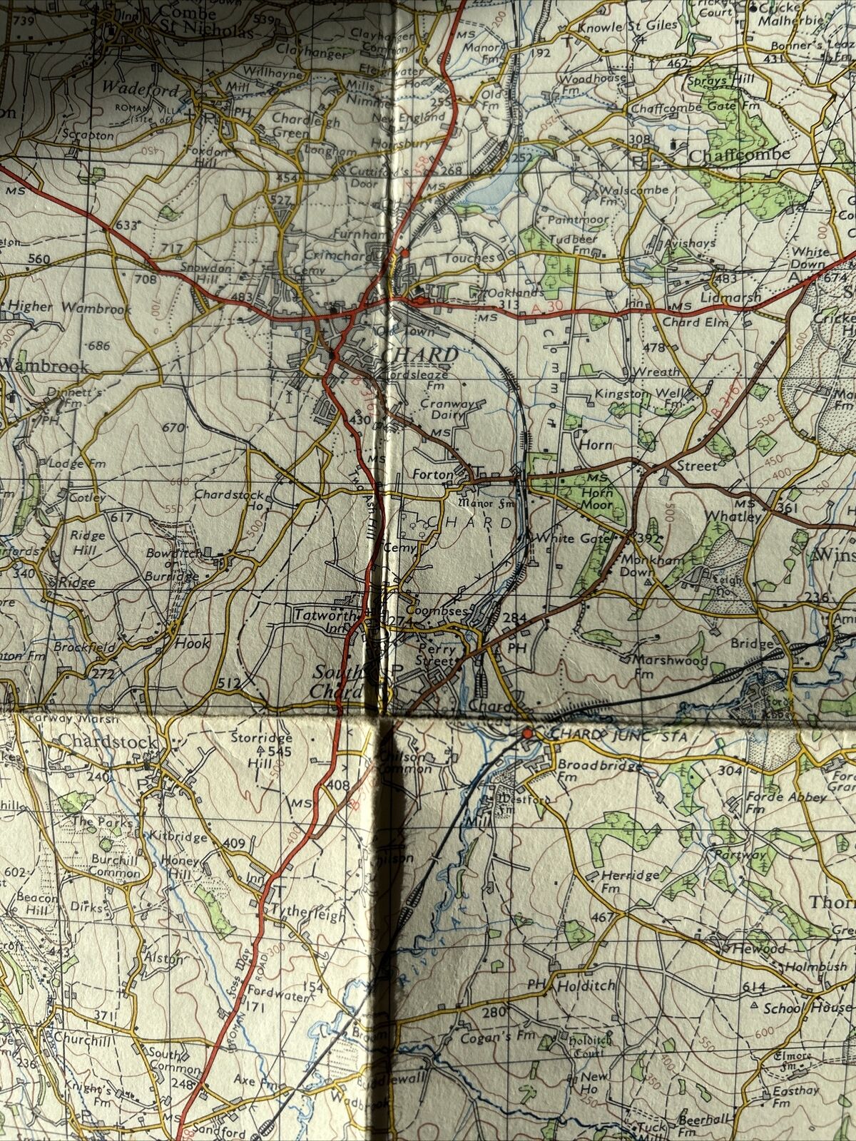 TAUNTON & LYME REGIS Ordnance Survey Seventh Series CLOTH 1 inch 1960 Sheet 177