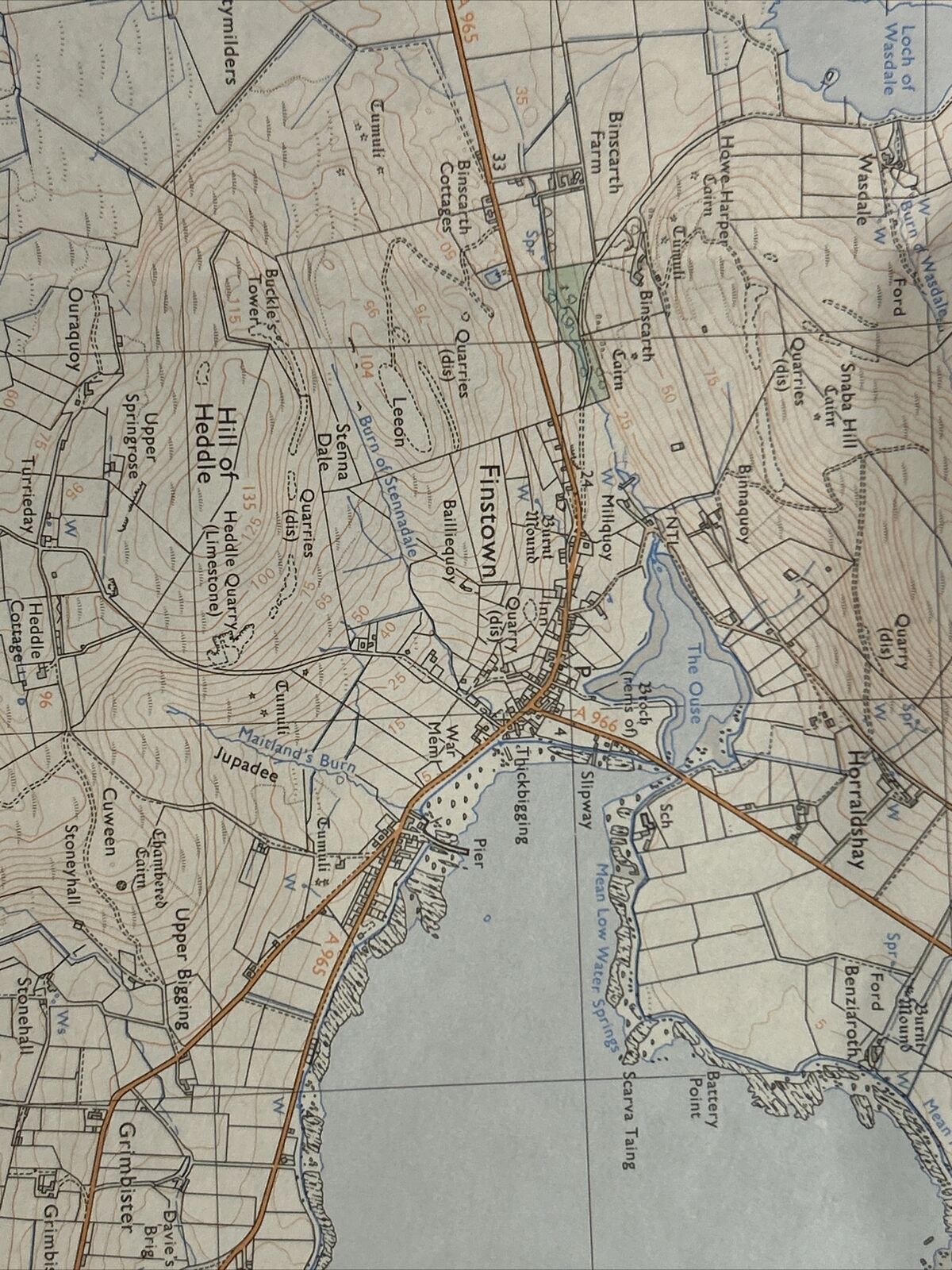 FINSTOWN Ordnance Survey Pathfinder Map HY21/31 1979 Loch Of Stenness