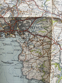 PLYMOUTH Ordnance Survey Paper Map 1946 Sixth Series Sheet 187 Tavistock Halwell