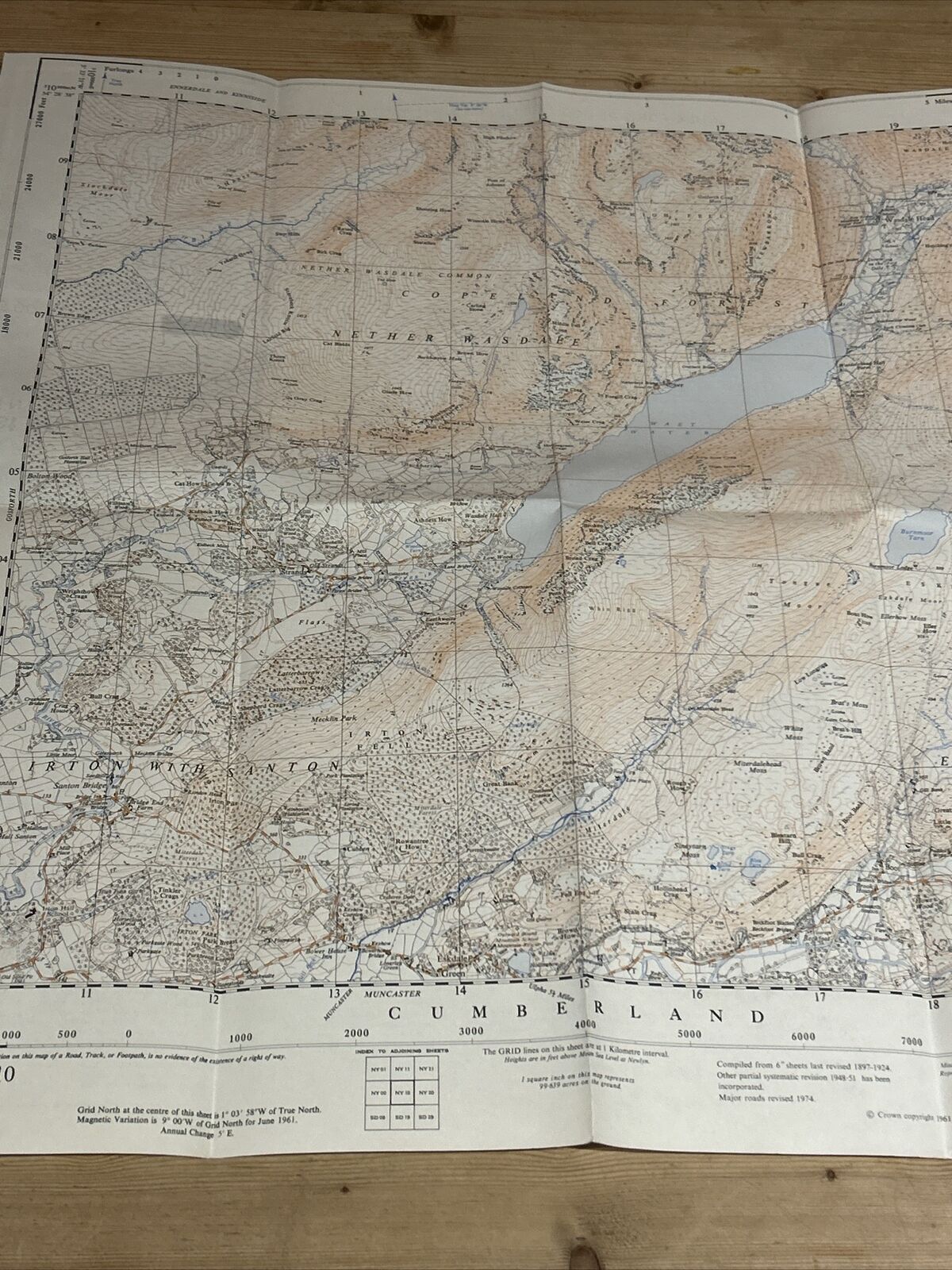 WAST WATER Boot Strands Ordnance Survey 1:25000 First Series Map NY10 1961