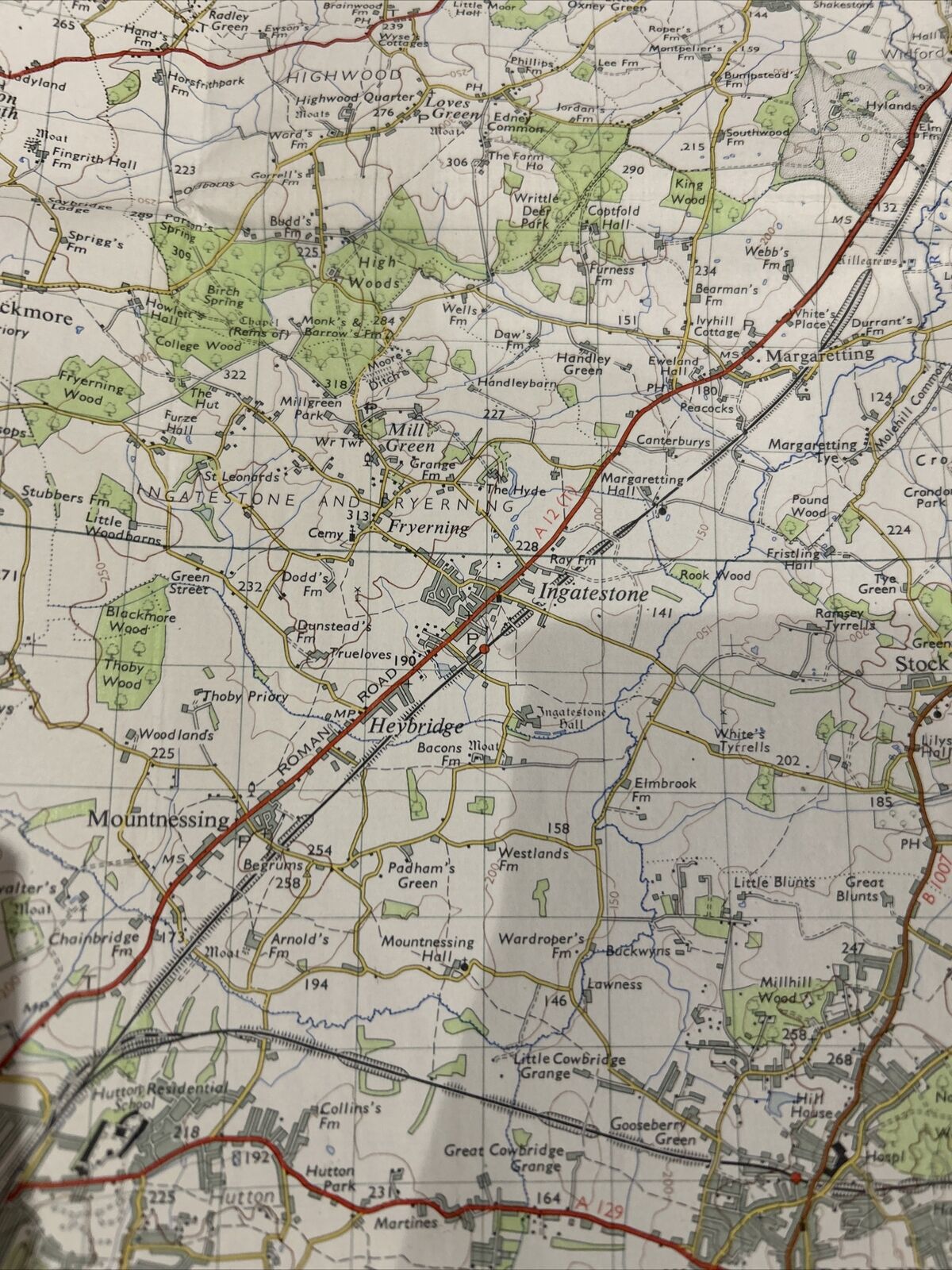 LONDON North East Ordnance Survey Seventh Series Paper One inch 1958 Sheet 161