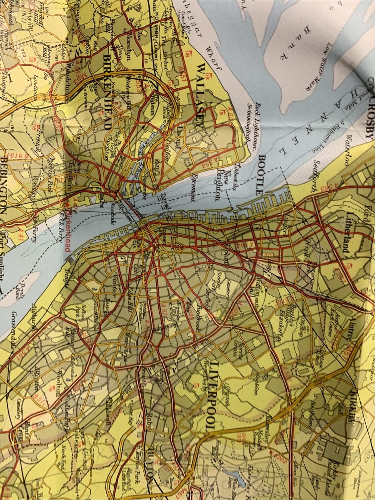 MERSEYSIDE Bartholomew - Half Inch Map 1972 No 28 Chester Wirral Manchester