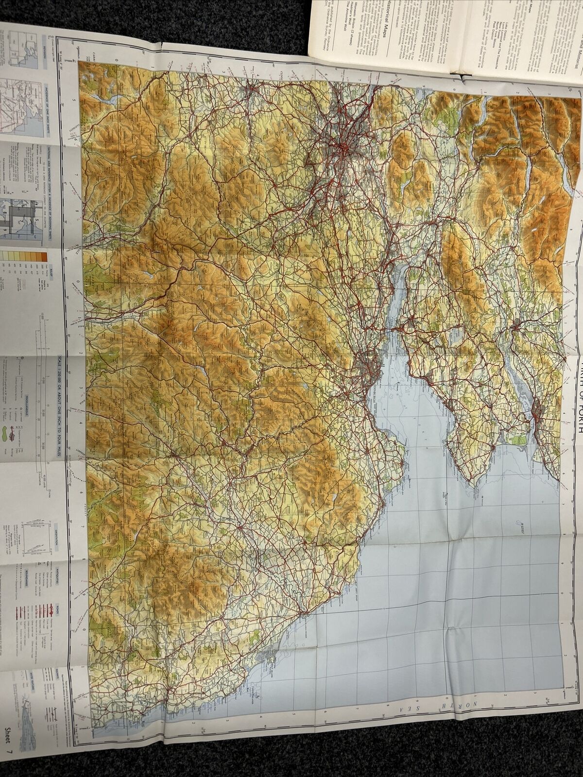 FIRTH OF FORTH 1969 Paper Ordnance Survey Quarter Inch Map Sheet 7 Glasgow Earn