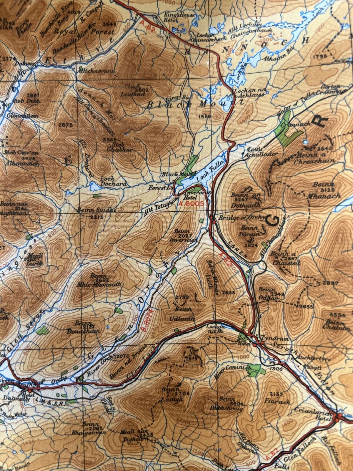 GLASGOW And The MIDDLE WEST 1946 Ordnance Survey CLOTH Sheet 4 Quarter Inch Map