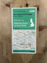 DORRINGTON & CRESSAGE Pathfinder Ordnance Survey SJ40/50 1:25000 1979 Earls Hill