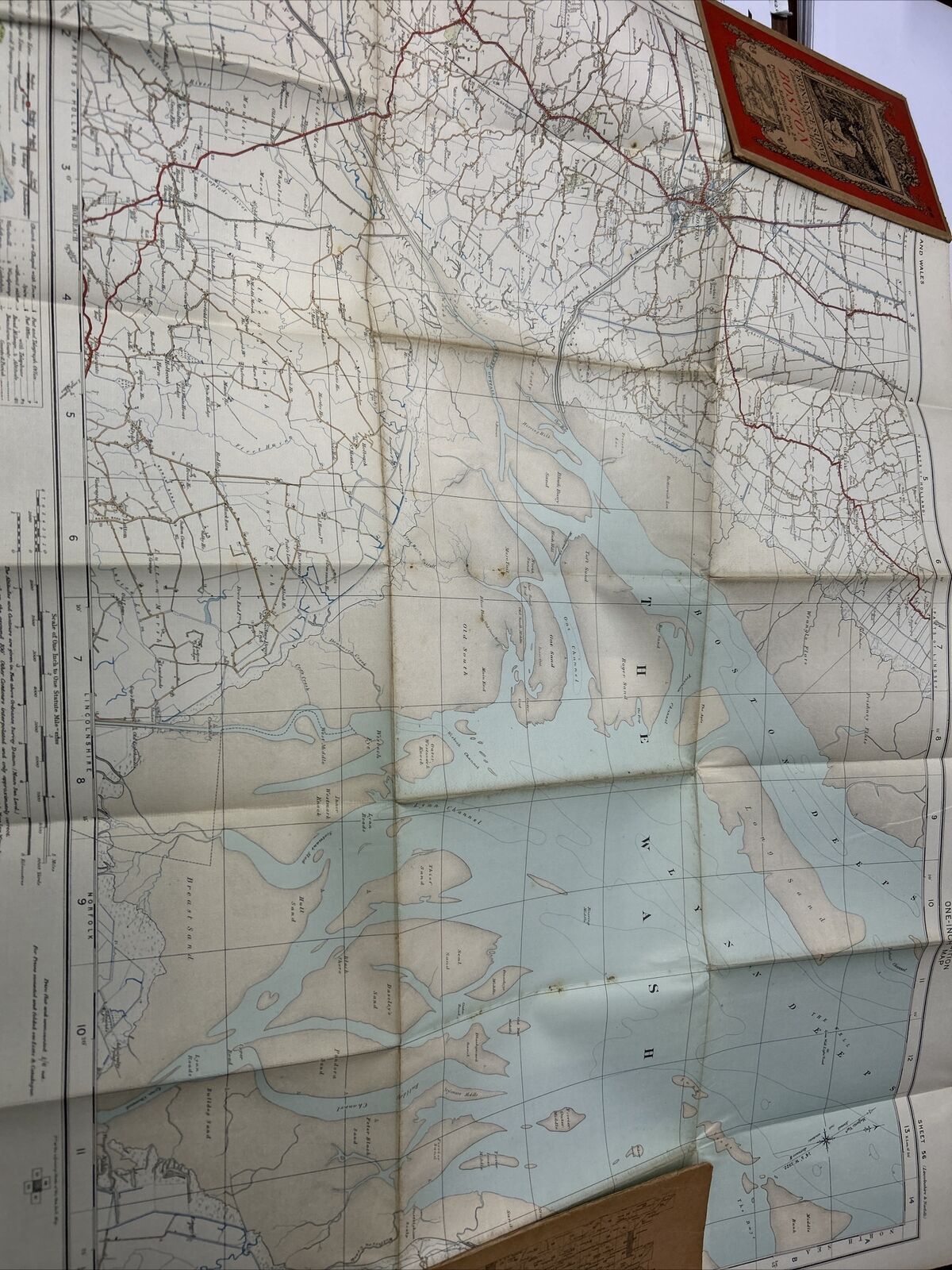 BOSTON Ordnance Survey Paper One Inch Map 1922 Sheet 56 Contoured The Wash