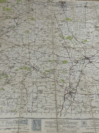 HUNTINGDON & PETERBOROUGH Ordnance Survey Cloth Sixth Series 1 in 1946 Sheet 134