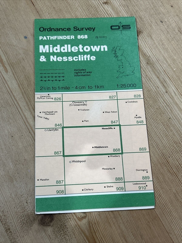 MIDDLETOWN and NESSCLIFFE  Pathfinder 868 SJ21/31 Ordnance Survey 1989 Trewern