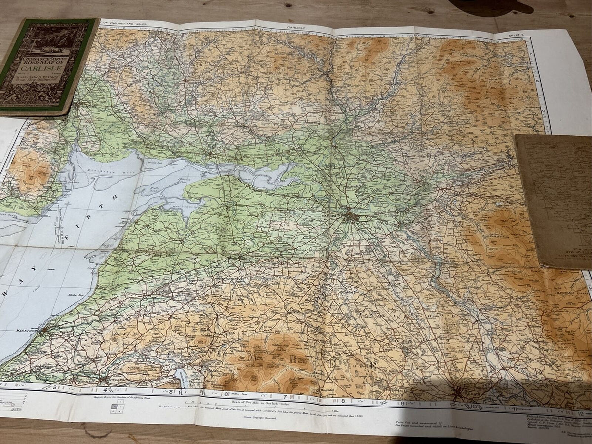 CARLISLE No 2 CLOTH Ordnance Survey Half Inch 1913 Dumfries Penrith