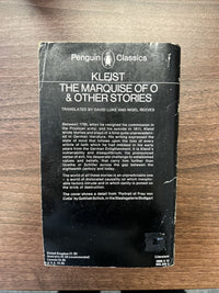 THE MARQUOISE OF O & OTHER STORIES - Kleist - Penguin Classics 1980