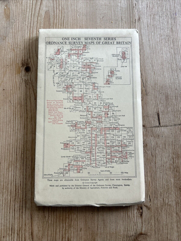 KIRKCUDBRIGHT Ordnance Survey Seventh Series CLOTH One inch 1963 Sheet 80